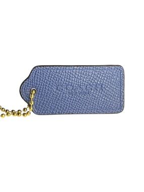 Coach Periwinkle Blue Pebbled Leather Hangtag Charm 2.25"
